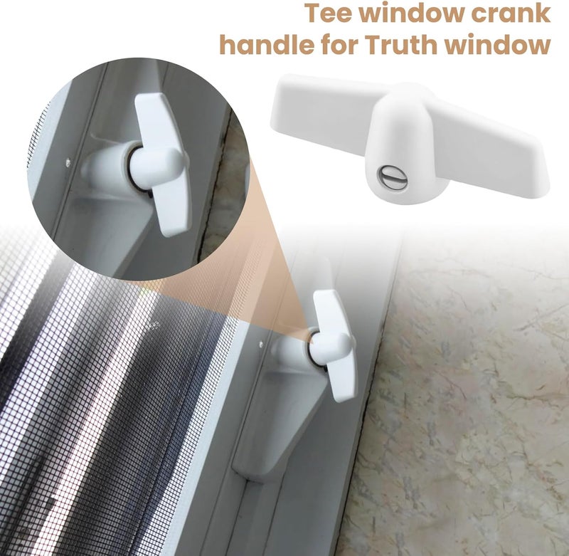 Zivceng Tee Window Crank Handle SK929T for Andersen Casement Window Crank, 11/32” Splines Butterfly Wing Nut T-Handle for Andersen Casement/Awning Window 1966 to Present(4 Pack) - Image 3